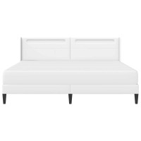 Produktbild för Sängram med madrass Vit 180 x 200 cm Konstläder