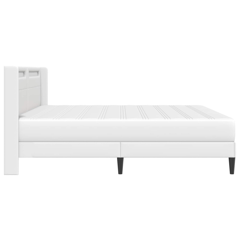 Produktbild för Sängram med madrass Vit 180 x 200 cm Konstläder