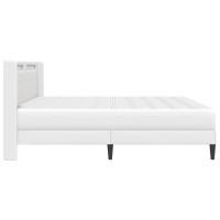Produktbild för Sängram med madrass Vit 180 x 200 cm Konstläder