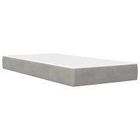 Produktbild för Sängram med madrass med huvudgavel Ljusgrå 80 x 200 cm Sammet
