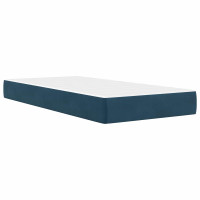 Produktbild för Sängram med madrass med huvudgavel Blå 80 x 200 cm Sammet