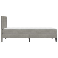Produktbild för Sängram med madrass med huvudgavel Ljusgrå 90 x 190 cm Sammet
