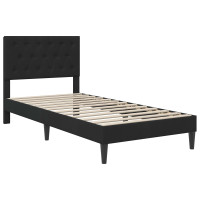 Produktbild för Sängram med madrass med huvudgavel Svart 90 x 190 cm Sammet