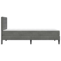 Produktbild för Sängram med madrass med huvudgavel Mörkgrå 90 x 200 cm Sammet
