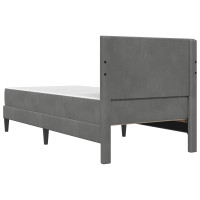 Produktbild för Sängram med madrass med huvudgavel Mörkgrå 90 x 200 cm Sammet