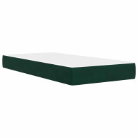 Produktbild för Sängram med madrass med huvudgavel Mörkgrön 90 x 200 cm Sammet
