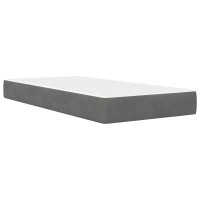 Produktbild för Sängram med madrass med huvudgavel Mörkgrå 100 x 200 cm Sammet