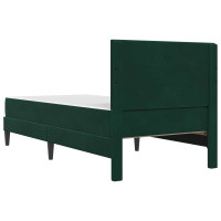 Produktbild för Sängram med madrass med huvudgavel Mörkgrön 100 x 200 cm Sammet
