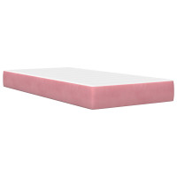 Produktbild för Sängram med madrass med huvudgavel Rosa 100 x 200 cm Sammet