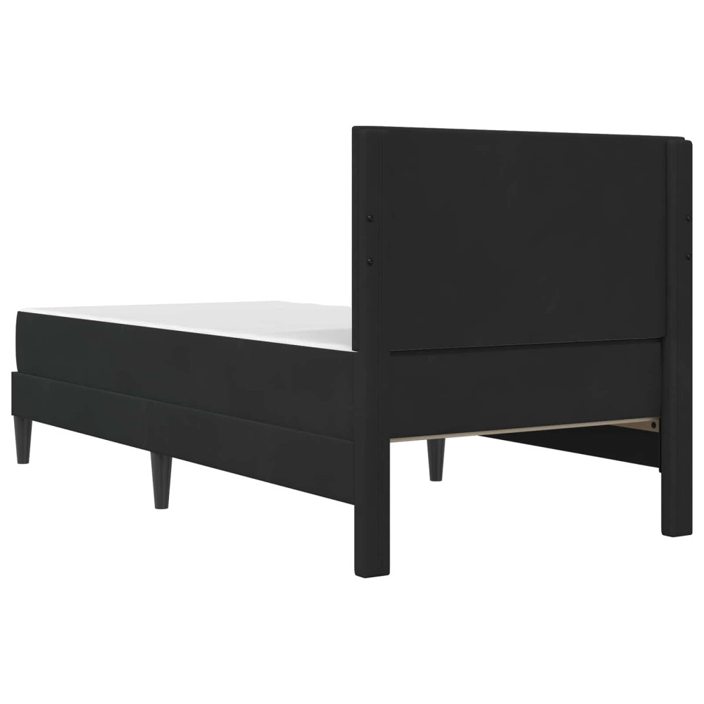 Produktbild för Sängram med madrass med huvudgavel Svart 100 x 200 cm Sammet