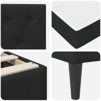 Produktbild för Sängram med madrass med huvudgavel Svart 100 x 200 cm Sammet