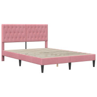 Produktbild för Sängram med madrass med huvudgavel Rosa 120 x 200 cm Sammet