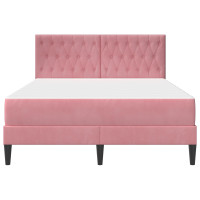 Produktbild för Sängram med madrass med huvudgavel Rosa 120 x 200 cm Sammet