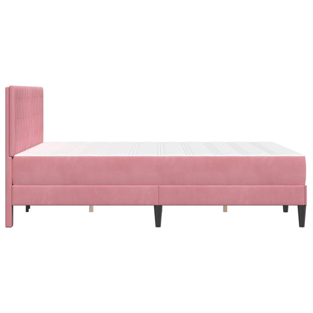 Produktbild för Sängram med madrass med huvudgavel Rosa 120 x 200 cm Sammet