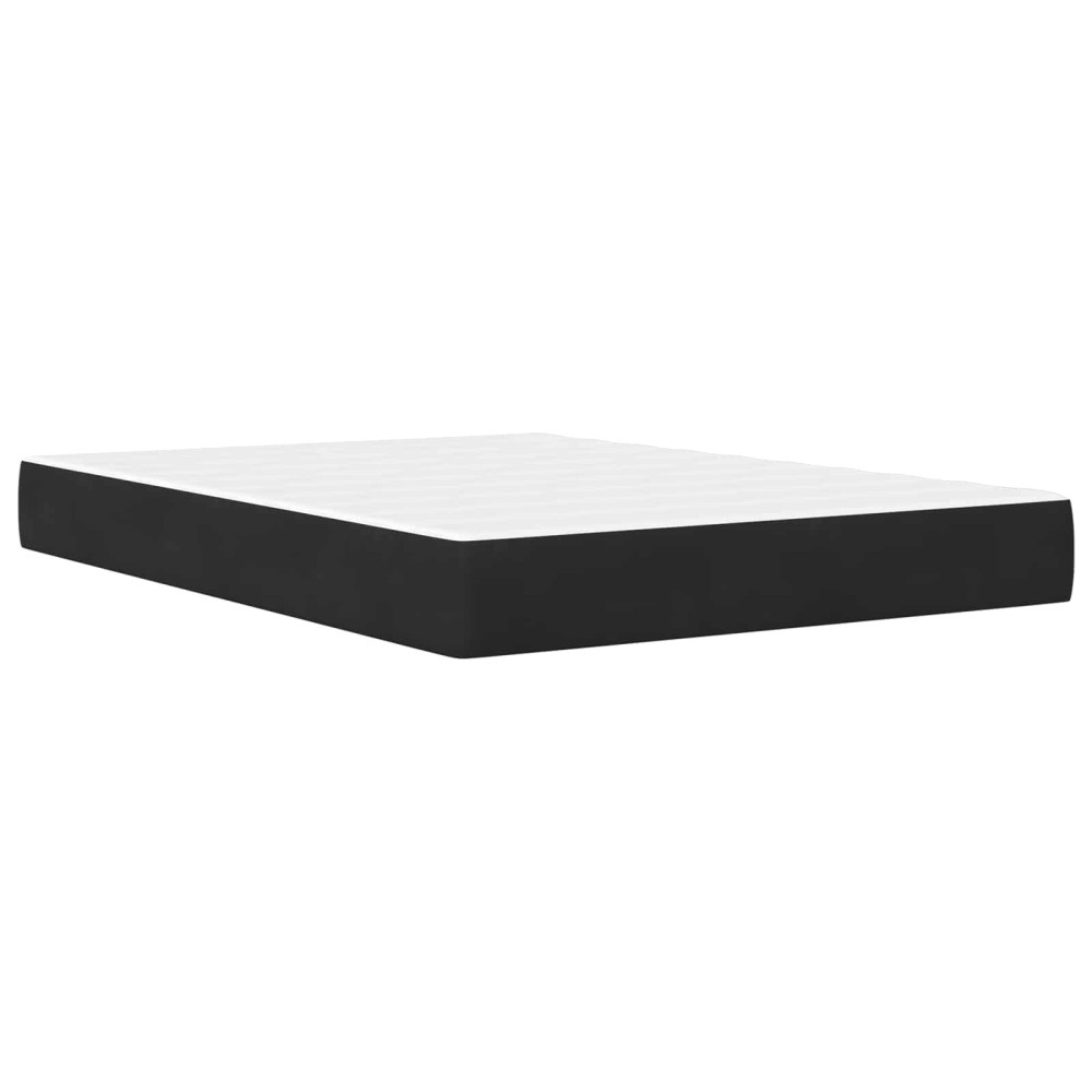 Produktbild för Sängram med madrass med huvudgavel Svart 120 x 200 cm Sammet