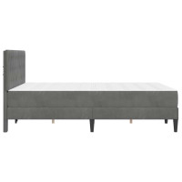 Produktbild för Sängram med madrass med huvudgavel Mörkgrå 140 x 190 cm Sammet