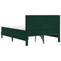 Produktbild för Sängram med madrass med huvudgavel Mörkgrön 140 x 190 cm Sammet