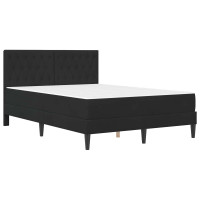 Produktbild för Sängram med madrass med huvudgavel Svart 140 x 190 cm Sammet
