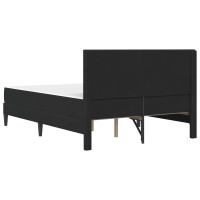 Produktbild för Sängram med madrass med huvudgavel Svart 140 x 190 cm Sammet