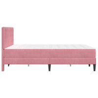 Produktbild för Sängram med madrass med huvudgavel Rosa 140 x 200 cm Sammet