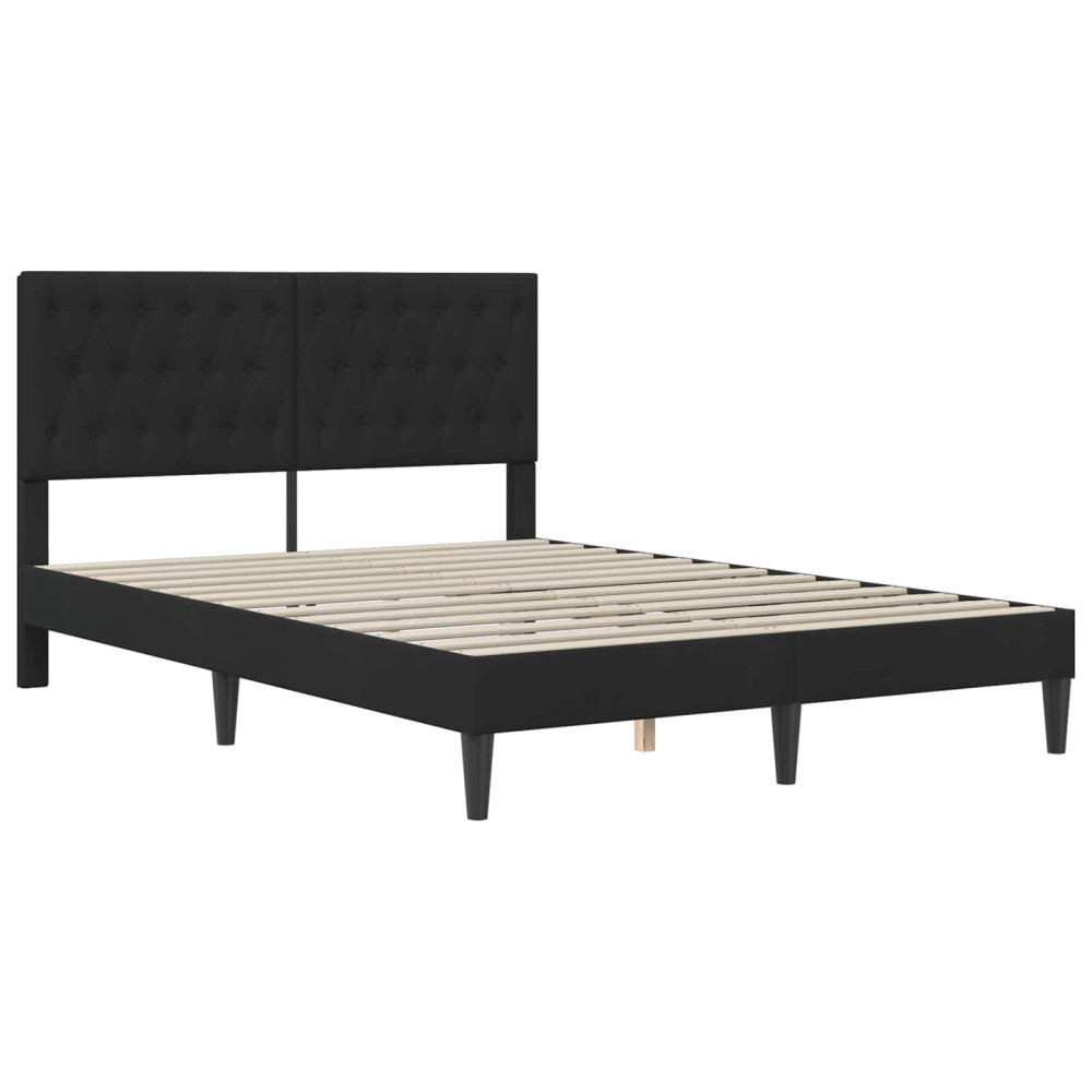 Produktbild för Sängram med madrass med huvudgavel Svart 140 x 200 cm Sammet