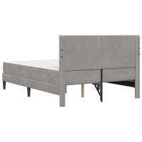 Produktbild för Sängram med madrass med huvudgavel Ljusgrå 160 x 200 cm Sammet