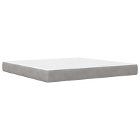 Produktbild för Sängram med madrass med huvudgavel Ljusgrå 180 x 200 cm Sammet