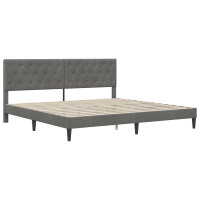 Produktbild för Sängram med madrass med huvudgavel Mörkgrå 180 x 200 cm Sammet