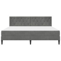 Produktbild för Sängram med madrass med huvudgavel Mörkgrå 180 x 200 cm Sammet