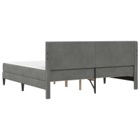 Produktbild för Sängram med madrass med huvudgavel Mörkgrå 180 x 200 cm Sammet
