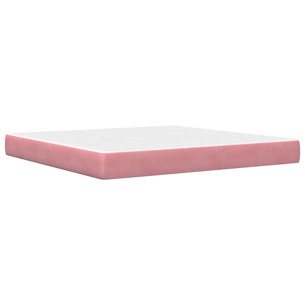 Produktbild för Sängram med madrass med huvudgavel Rosa 180 x 200 cm Sammet