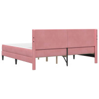 Produktbild för Sängram med madrass med huvudgavel Rosa 180 x 200 cm Sammet