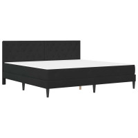 Produktbild för Sängram med madrass med huvudgavel Svart 180 x 200 cm Sammet