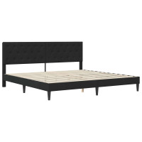 Produktbild för Sängram med madrass med huvudgavel Svart 180 x 200 cm Sammet