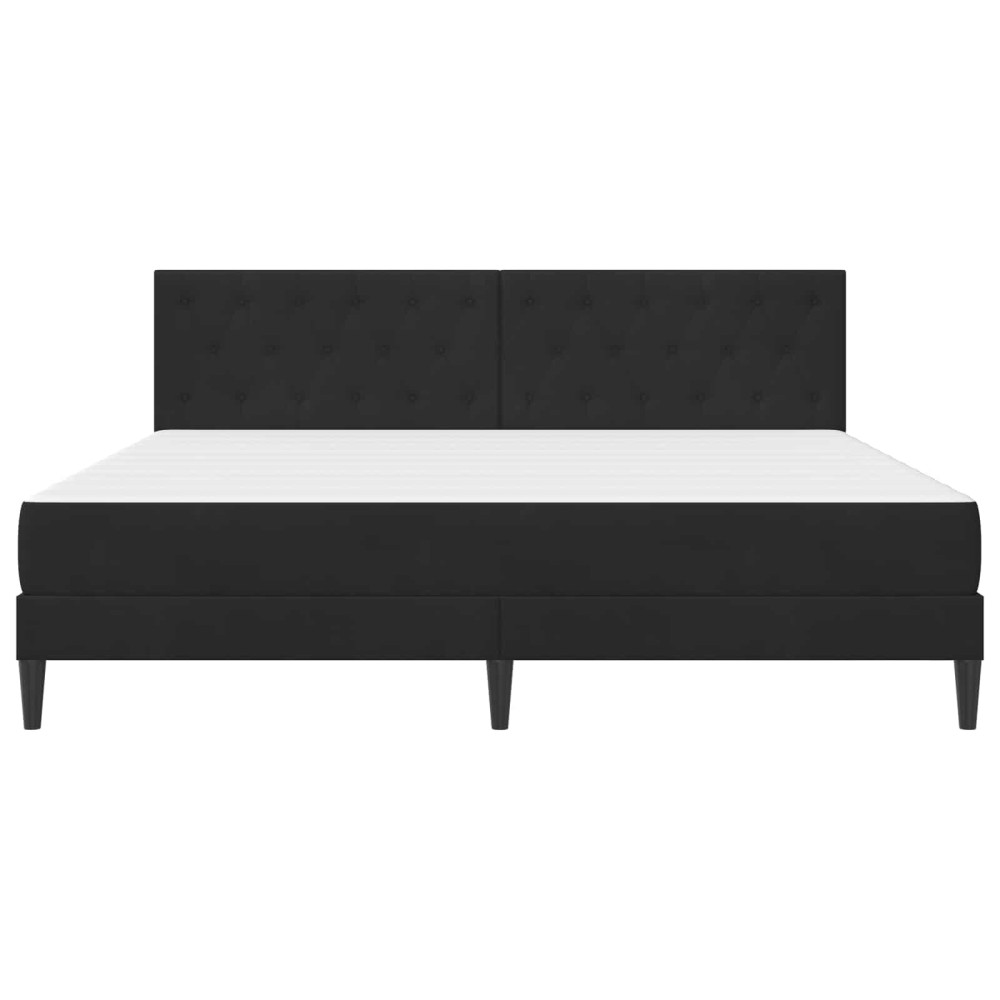 Produktbild för Sängram med madrass med huvudgavel Svart 180 x 200 cm Sammet