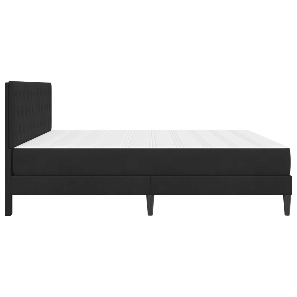 Produktbild för Sängram med madrass med huvudgavel Svart 180 x 200 cm Sammet