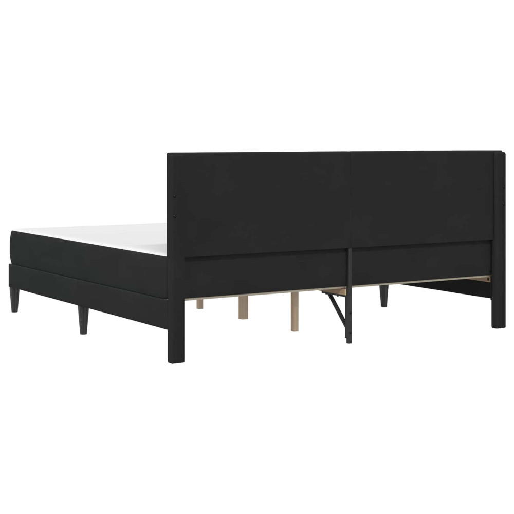 Produktbild för Sängram med madrass med huvudgavel Svart 180 x 200 cm Sammet
