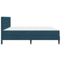 Produktbild för Sängram med madrass med huvudgavel Blå 180 x 200 cm Sammet