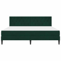 Produktbild för Sängram med madrass med huvudgavel Mörkgrön 200 x 200 cm Sammet