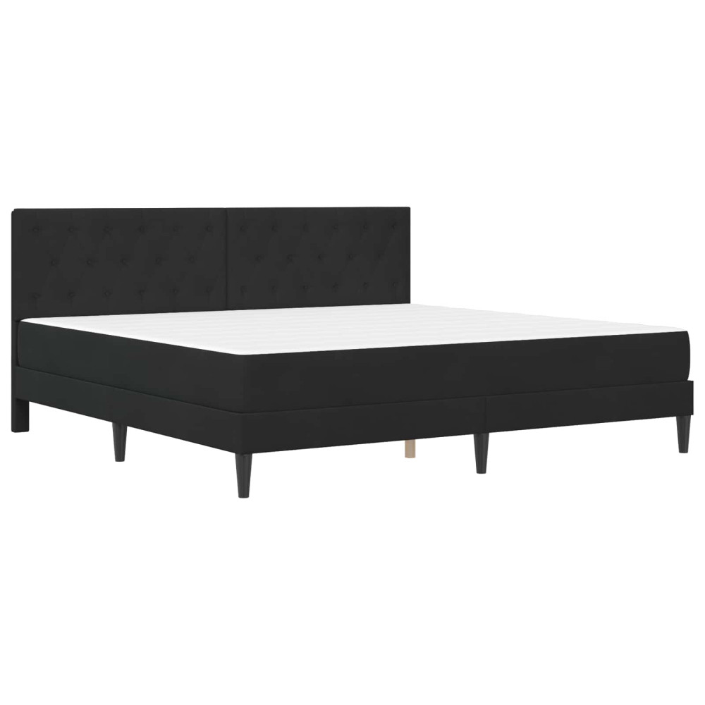 Produktbild för Sängram med madrass med huvudgavel Svart 200 x 200 cm Sammet