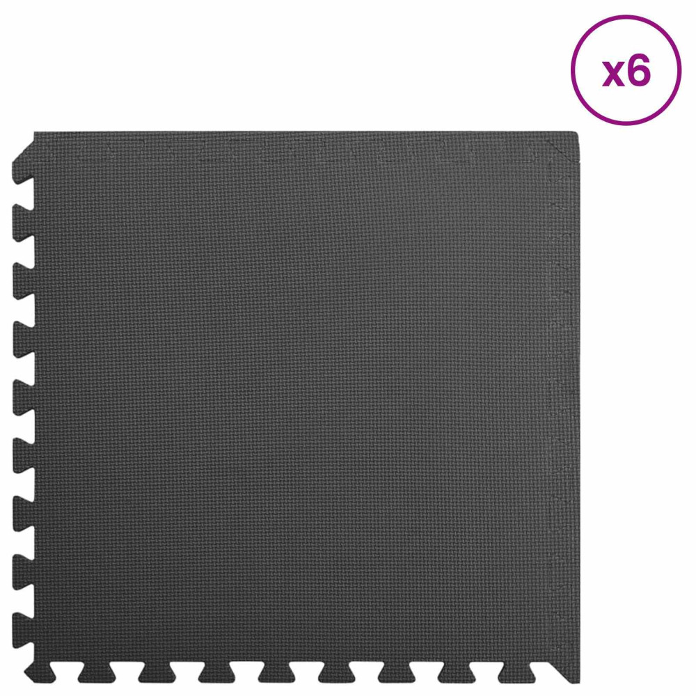 Produktbild för Pool grundmatta 6 pcs Svart 2,16 ㎡ EVA-skum