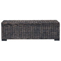 Produktbild för Förvaringslåda med lagring Svart 110 x 35 x 45 cm