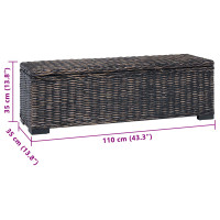 Produktbild för Förvaringslåda med lagring Svart 110 x 35 x 45 cm