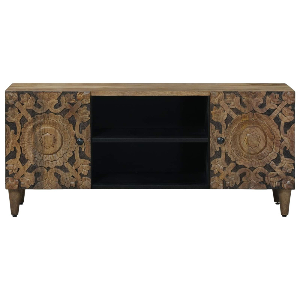 Produktbild för TV-skåp med lagring Brun 105 x 33,5 x 46 cm Massivt mangoträ