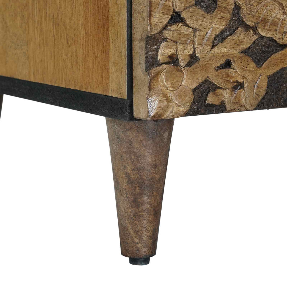 Produktbild för TV-skåp med lagring Brun 70 x 33,5 x 46 cm Massivt mangoträ