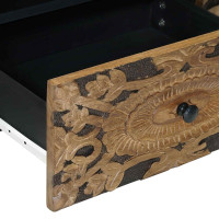 Produktbild för TV-skåp med låda Brun 105 x 33,5 x 46 cm Massivt mangoträ