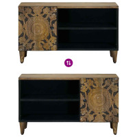 Produktbild för TV-skåp med hylla Brun 80 x 31,5 x 46 cm Massivt mangoträ