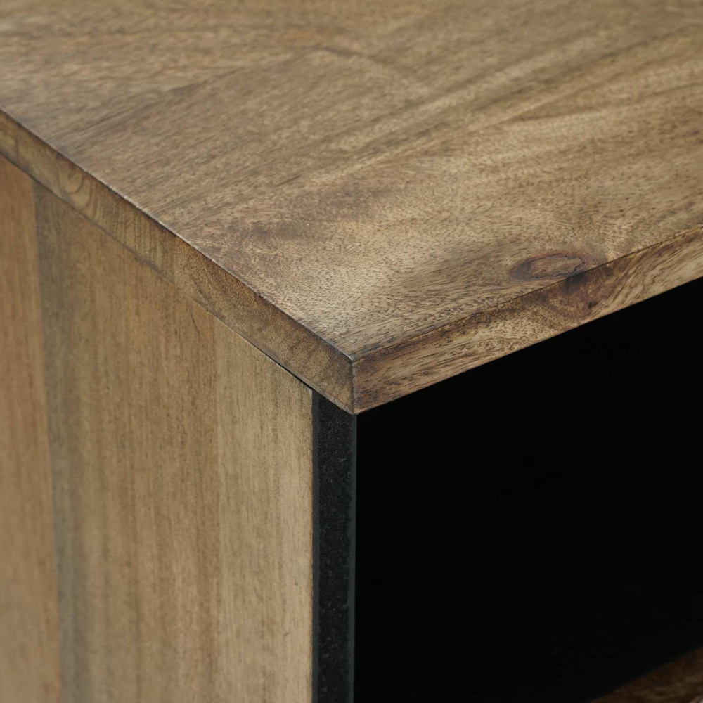 Produktbild för TV-skåp med låda Brun 80 x 33,5 x 46 cm Massivt mangoträ