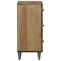 Produktbild för Sideboard med låda Brun 40 x 33,5 x 75 cm Massivt mangoträ