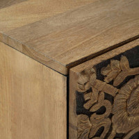 Produktbild för Sideboard med låda Brun 40 x 33,5 x 75 cm Massivt mangoträ